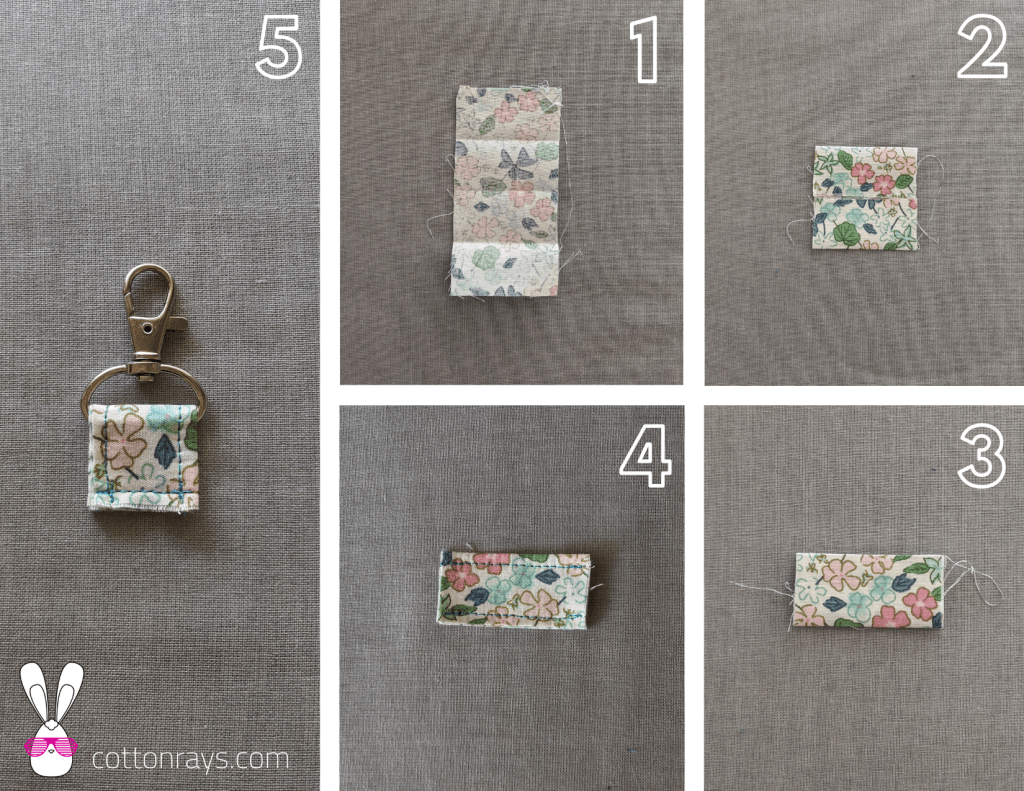 Preparing the key ring tab.